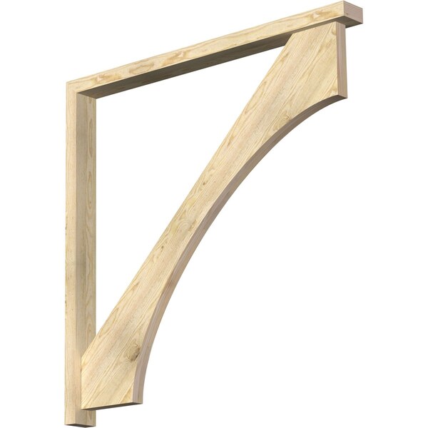 Ekena Millwork Westlake Block Rough Sawn Bracket w/ Offset Brace, Douglas Fir, 4"W x 48"D x 48"H BKT0402X48X48WTL05RDF - main